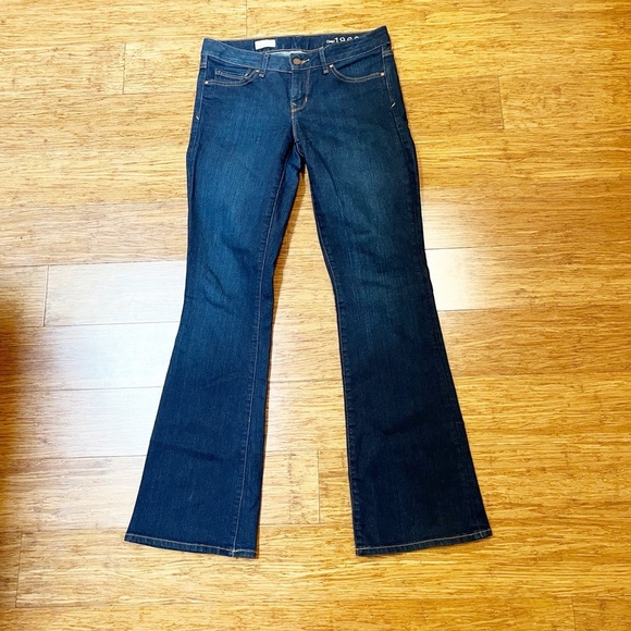 GAP Perfect Boot Low-Rise Dark Wash Denim Jeans Size Women's 27R - Picture 8 of 14